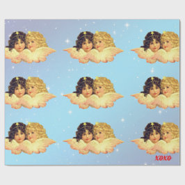 ANGELSTRAR FÖR PAPPER VINTAGE I BLUE PRESENTPAPPER