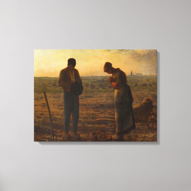 Angelus, 1857-1859 av Jean-Francois Millet Canvastryck (Framsida)