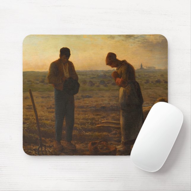 Angelus, 1857-1859 av Jean-Francois Millet Musmatta (Med mus)