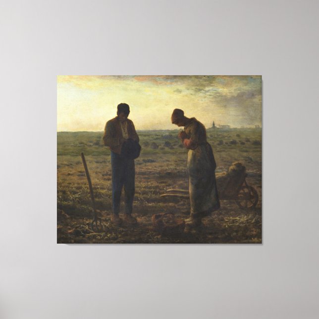 Angelus av Jean-François Millet Canvastryck (Framsida)