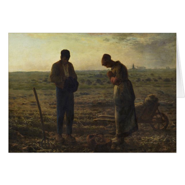 Angelus av Jean-François Millet Hälsningskort (Framsidan Horizontal)