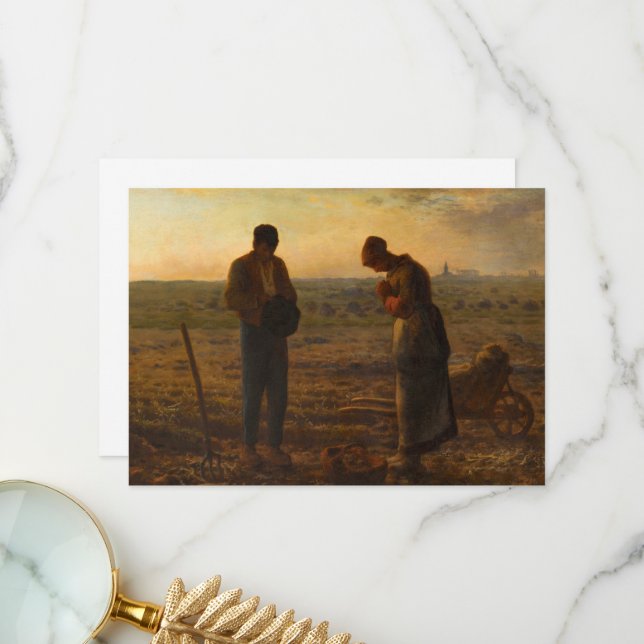 Angelus av Jean-Francois Millet Tack Kort (Fram/Back In Situ)