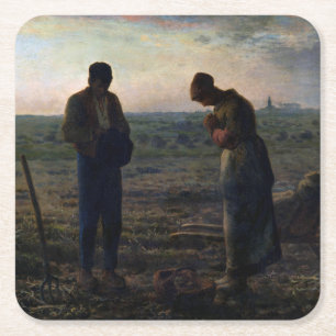 Angelus, Jean-Francois Millet, 1857-1859 Underlägg Papper Kvadrat