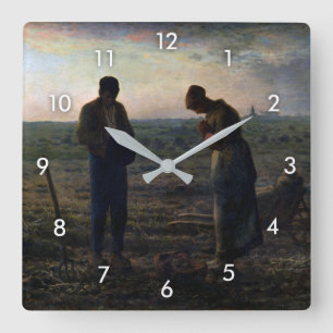 Angelus, Jean-Francois Millet Fyrkantig Klocka