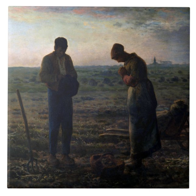 Angelus, Jean-Francois Millet Kakelplatta (Framsidan)