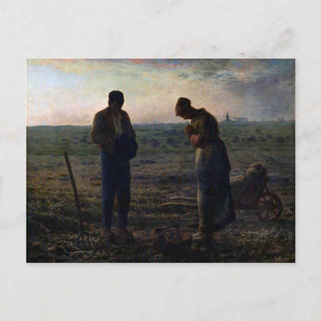 Angelus, Jean-Francois Millet Vykort (Framsida)