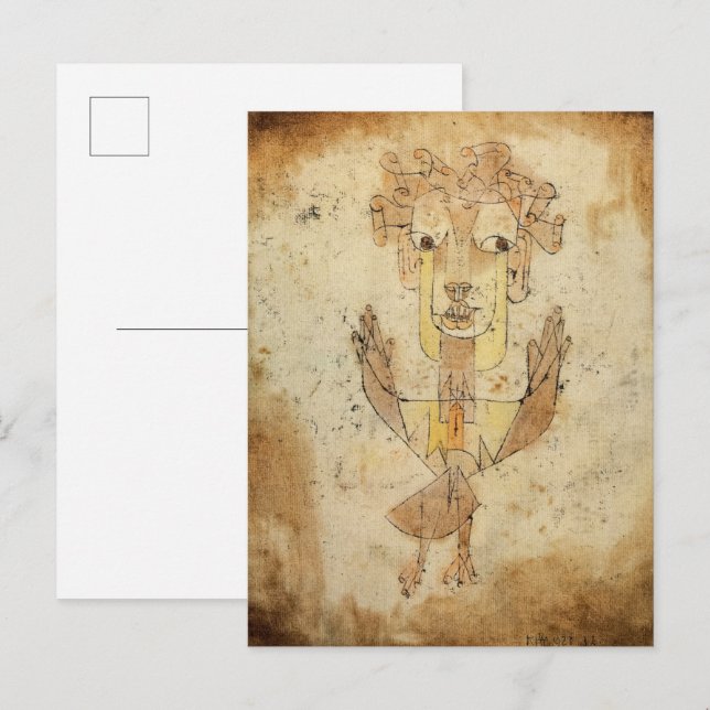 Angelus Novus av Paul Klee Inbjudan Vykort (Fram/baksida)
