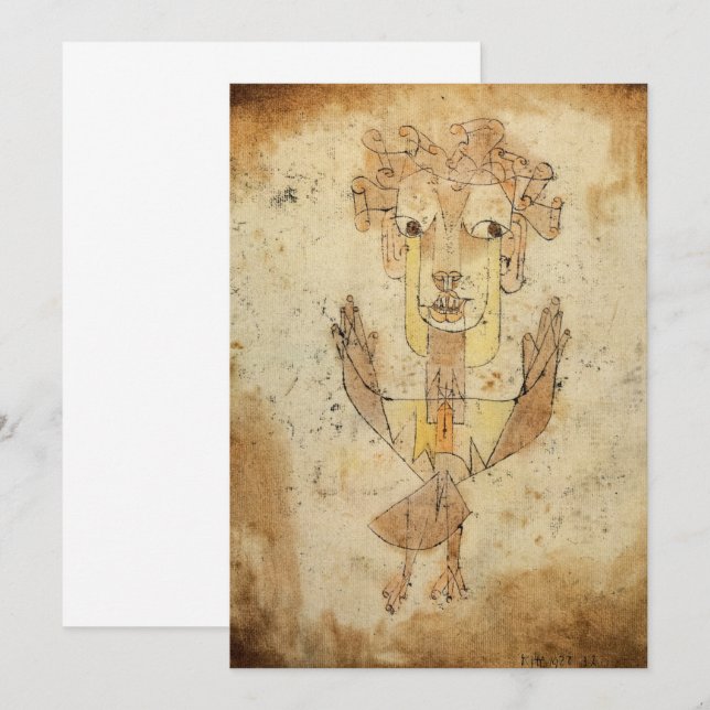 Angelus Novus av Paul Klee Inbjudningar (Fram/baksida)