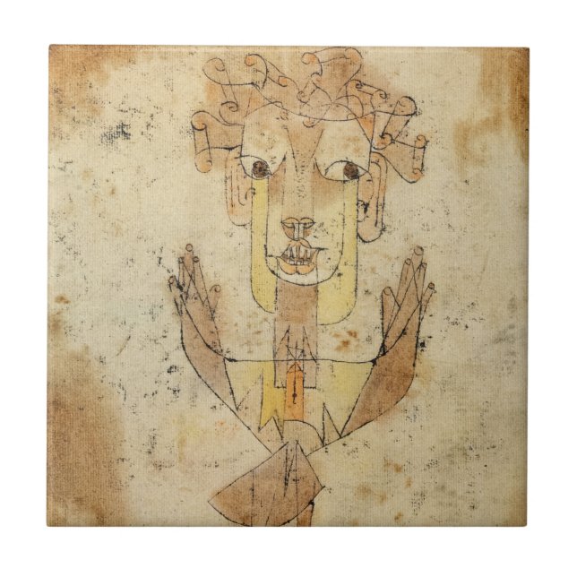 Angelus Novus av Paul Klee Kakelplatta (Framsidan)