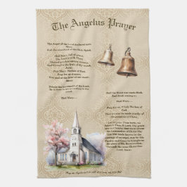 Angelus Prayer Damask Kitchen Towel Kökshandduk