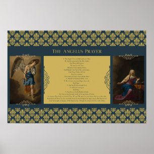 Angelus Prayer med Gabriel och Mary Fleur de Lis Poster