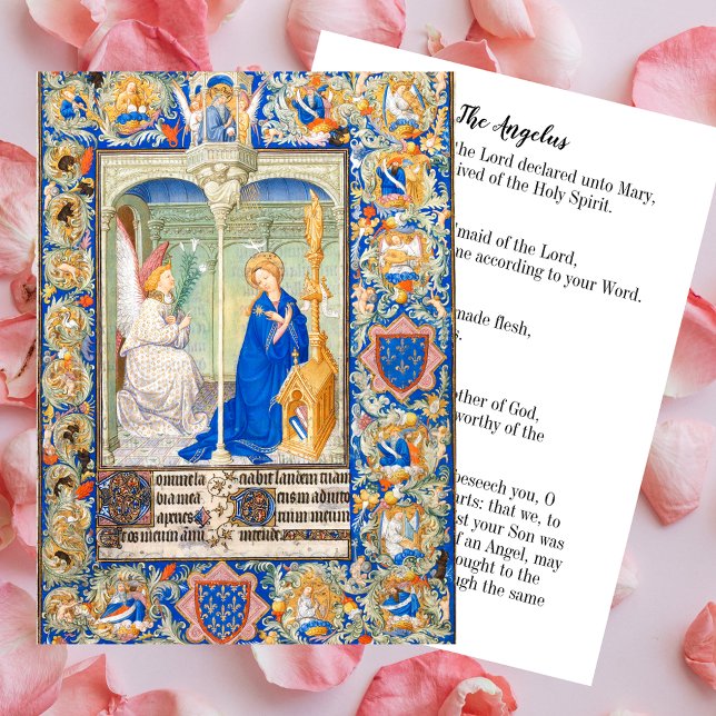 Angelus Virgin Mary Annunciation Catholic Prayer Anteckningskort (The Angelus Blessed Virgin Mary Archangel Gabriel the Annunciation Feast Catholic Prayer Card)