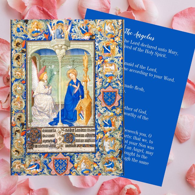 Angelus Virgin Mary Annunciation Catholic Prayer Anteckningskort (The Angelus Blessed Virgin Mary Archangel Gabriel the Annunciation Feast Catholic Prayer Card)