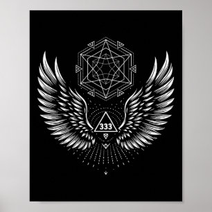 Ängelvinge 333 Sakral geometri Healing Esoterisk S Poster