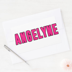 Angelyne namn rektangulärt klistermärke