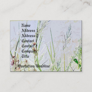 Ängen gräs vildblommablommor visitkort