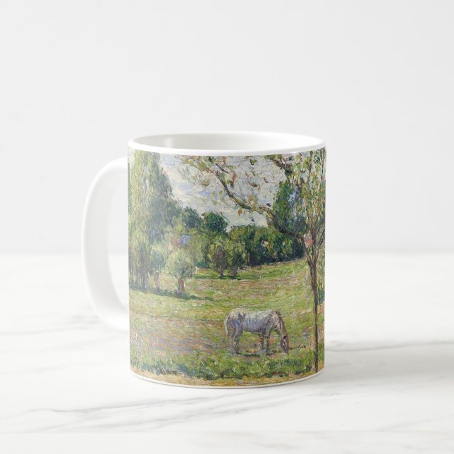 Ängen med grå häst, Eragny, Oljemålning Kaffemugg (Framsida vänster)
