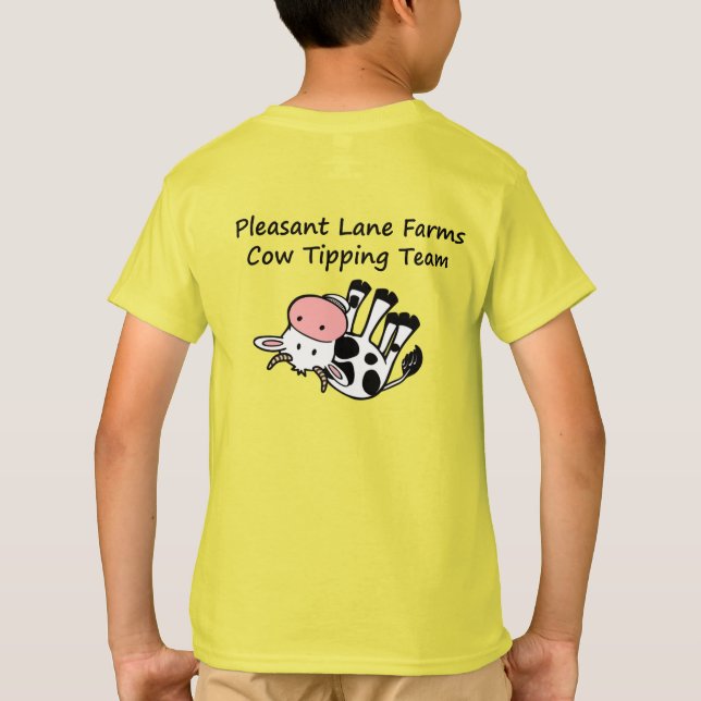 Angenäm Lanelantgårdko som tippar laget T-shirt (Baksida)