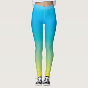 Angenäm Mood (grön färg för blåttgultlutninge Leggings