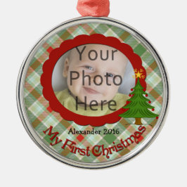 Angenäm plädbaby första prydnad för jul julgransprydnad metall