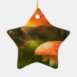 Anger Hösten Sol. Julgransprydnad Keramik