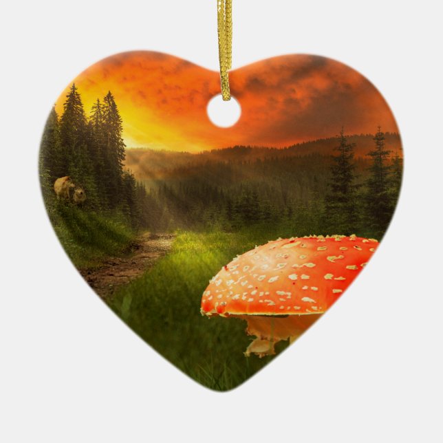 Anger Hösten Sol. Julgransprydnad Keramik (Framsidan)