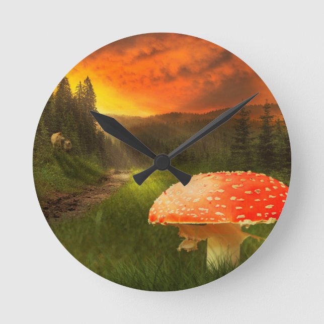 Anger Hösten Sol. Rund Klocka (Framsida)