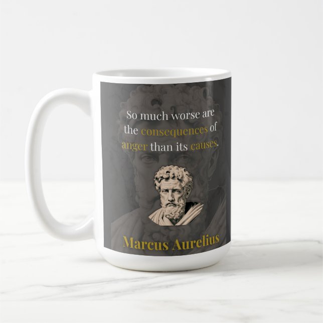 Anger Hurts You Most: Marcus Aurelius on Restraint Kaffemugg (Vänster)