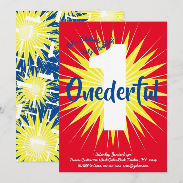 Ångerbjudande Toppen Hero 1:a födelsedag Cute-inbj Inbjudningar (Fram/baksida)
