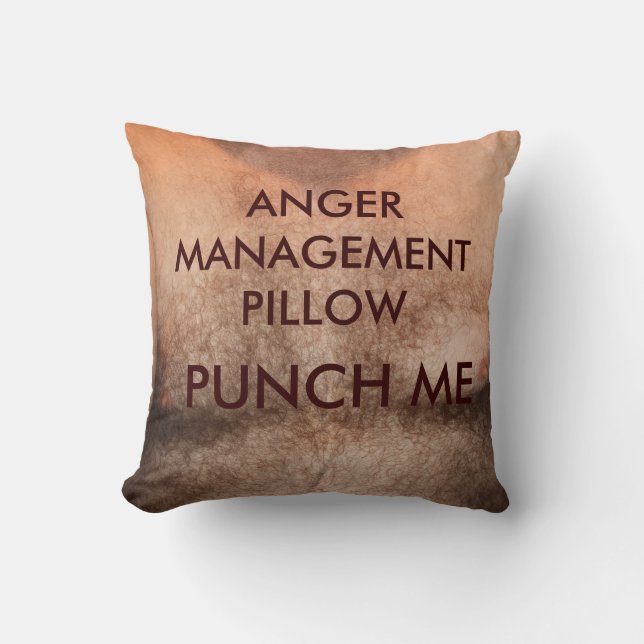 ANGERHANTERING SLÅR MIG PILLOW KUDDE (Framsida)