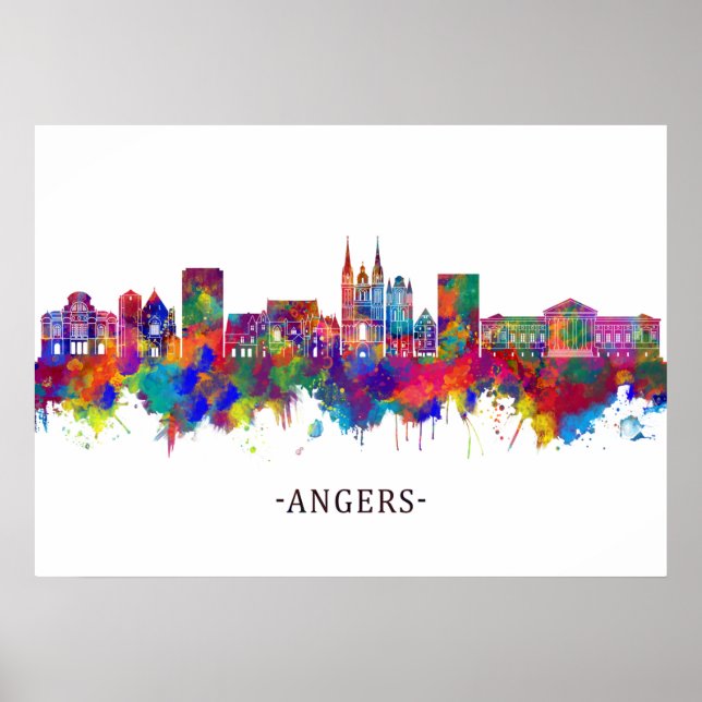 Angers Frankrike Skyline Poster (Framsidan)