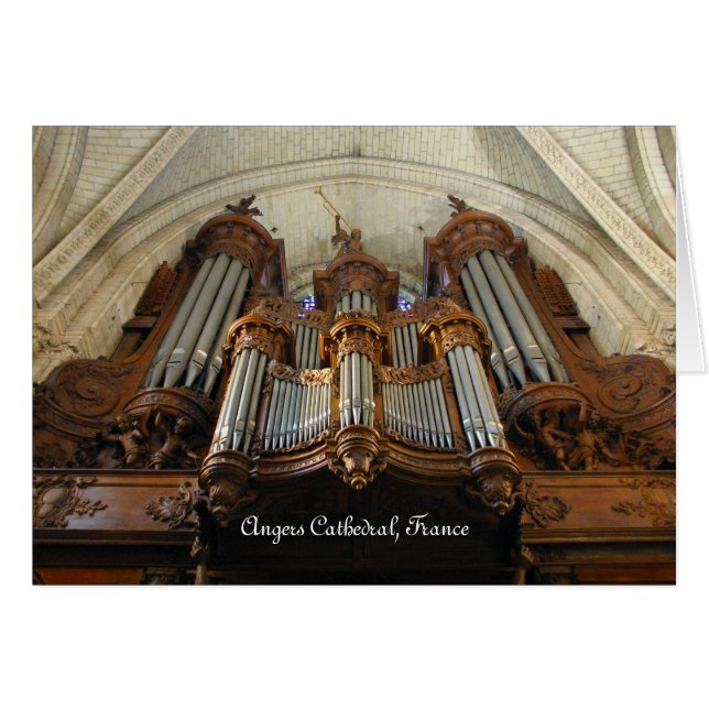 Angers katedralorgel, Frankrike Hälsningskort (Framsidan Horizontal)