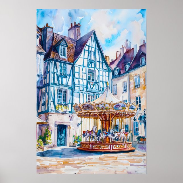 Angers Watercolor Travel National Ski Park Affisch (Framsidan)