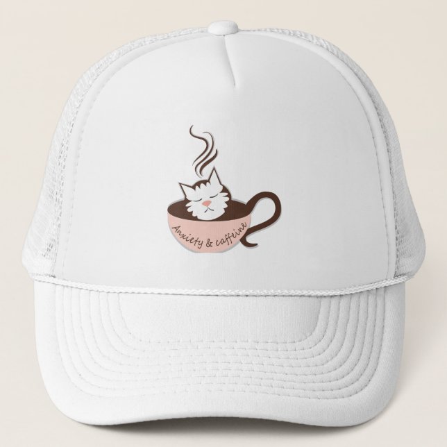 Ångest & Kaffe Roligt Present För Kaffeälskare Keps (Framsida)
