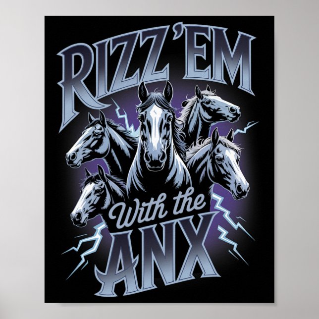 Ångest Roligt Psykisk Hälsa Rizz Em Med Ångest Häs Poster (Framsidan)