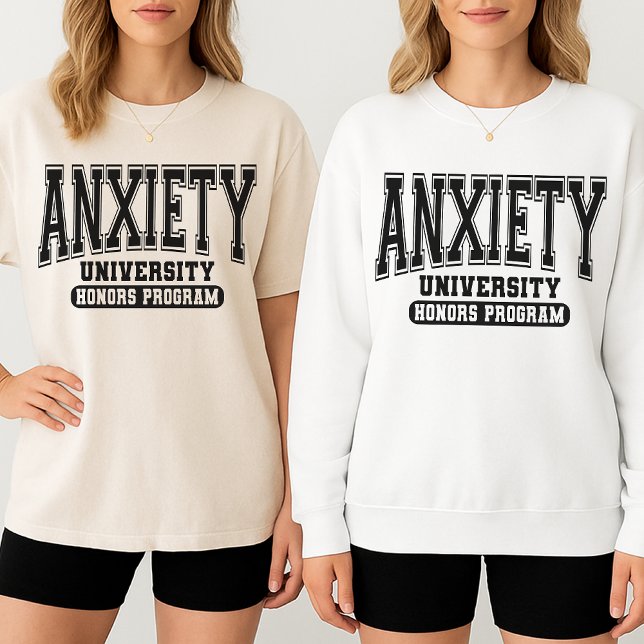 Ångest Universitets Tröja Högskola Mental Hälsa Te (funny anxiety shirt, college joke gift, mental health awareness shirt, relatable anxiety shirt,)