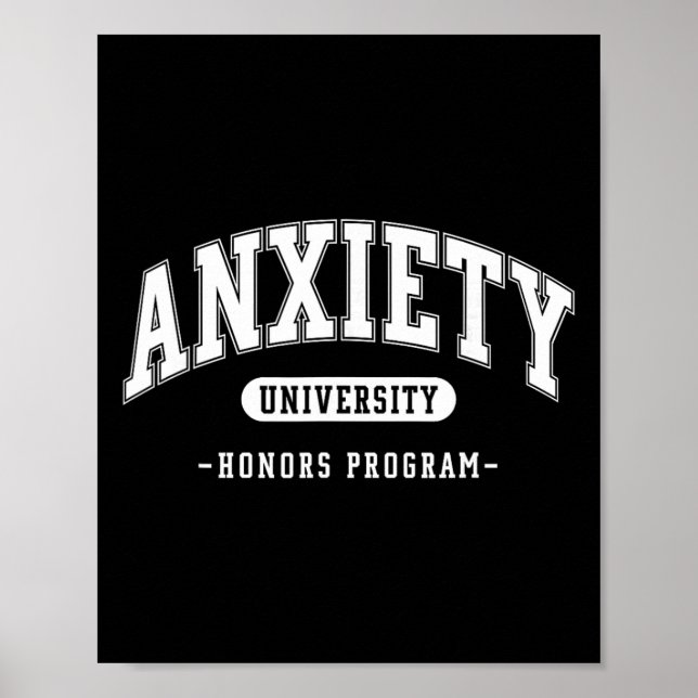 Ångest Universitets Utmärkelseprogram Rolig Mental Poster (Framsidan)