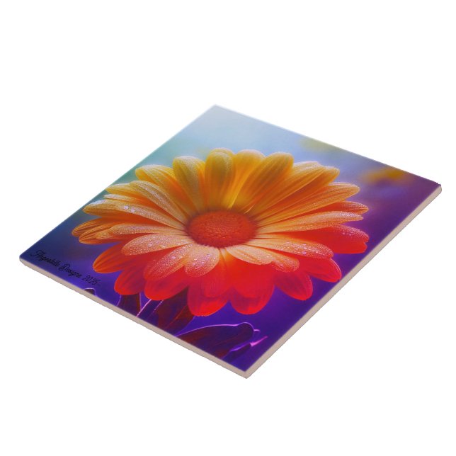 Angestelle Decorative Two Tone Daisy Kakelplatta (Sidan)