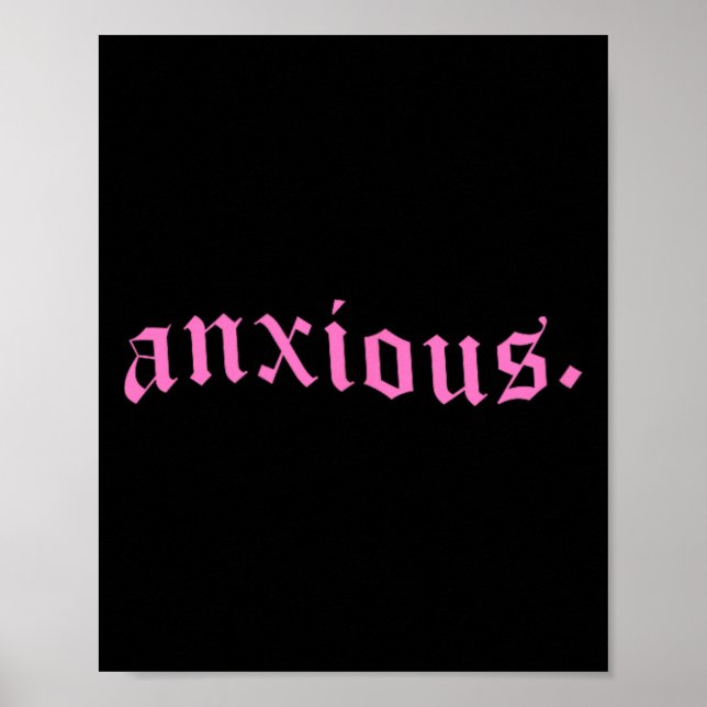 Ångestfull Pastell Goth Rosa Mental Hälsopresent A Poster (Framsidan)