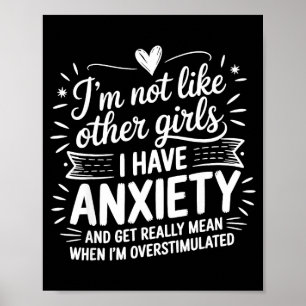 Ångesthumor för kvinnor med överstimulering poster