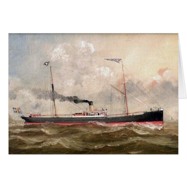 Ångfartyget Louise 1800-talet Hälsningskort (Framsidan Horizontal)
