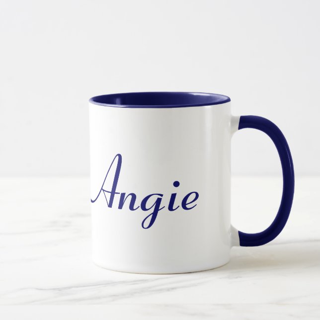 Angie Blå och Vit Namnmugg Mugg (Höger)