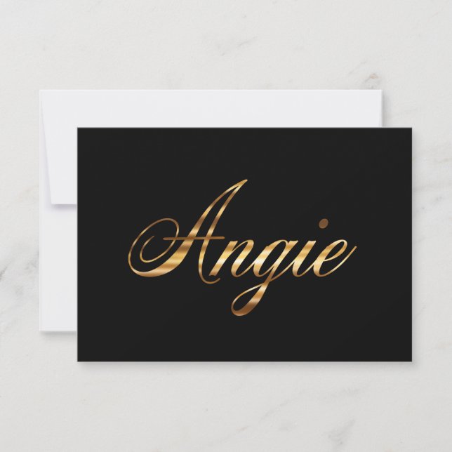 Angie gold Design Lettering Karte (Framsida)