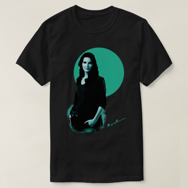 Angie Harmon-blue poster Cap T Shirt (Design framsida)