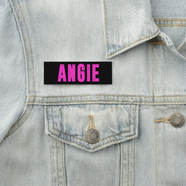 Angie rosa namn namnbricka (På plats)