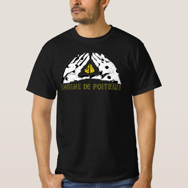 Angine de Poitrine Mantra Rock Band Quebec Canada  T Shirt (Framsida)