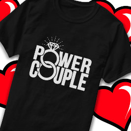 Angiven minnesdag för gift Power par Bröllop T Shirt