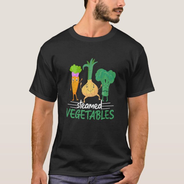 Ångkokta grönsaker Vegetarisk Vegansk mat  Grafik T Shirt (Framsida)