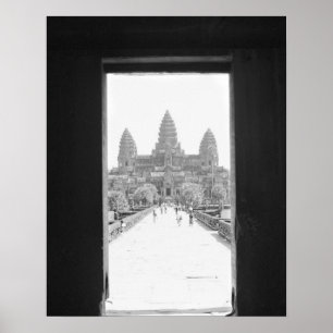 Angkor Kambodja, Angkor Wat dörrvy Poster
