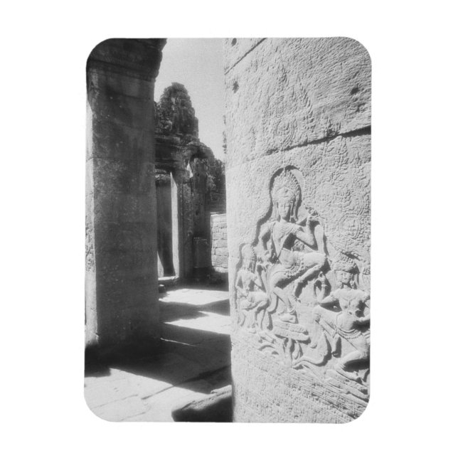 Angkor Kambodja, Apsara-skulptur Bayon 2 Magnet (Vertikal)